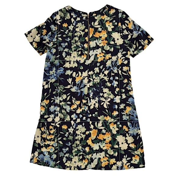 Slate & Willow Blue Floral Flower Throw Shift Short Sleeve Mini Dress, Size 10 - Picture 7 of 14